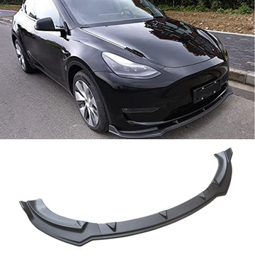 Front Bumper Lip For 2020-2024 Tesla Model Y Front Splitter Matte Carbon look